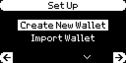 Classic setup screen offers Create New Wallet and Import Wallet.