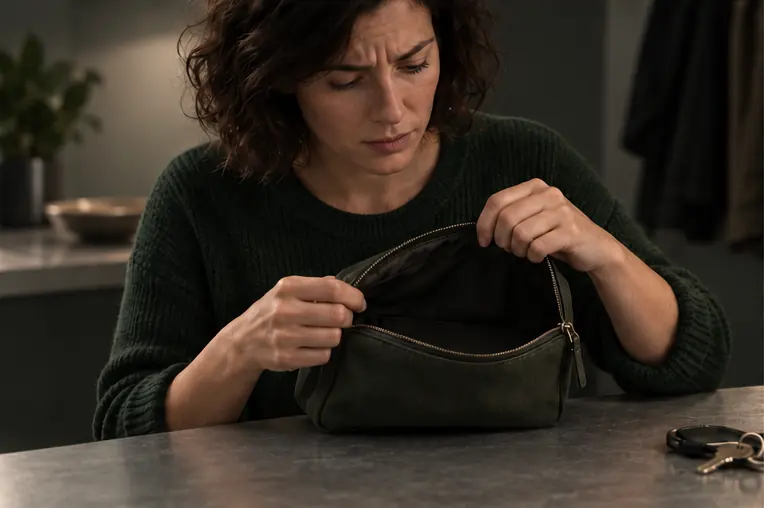 The same person discovers that the device is missing from its usual place.